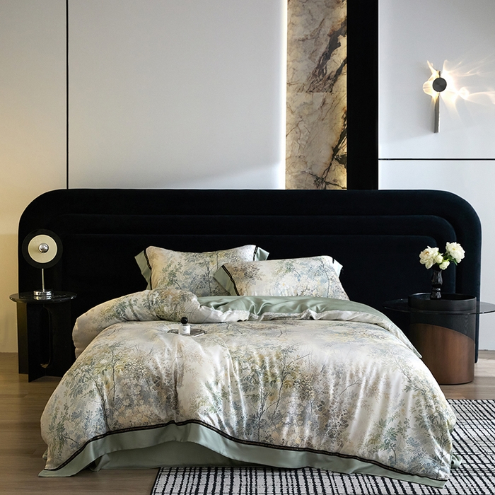 91家纺网 家纺一手货源 找家纺 慕梵家居 2026新款60支100%莱赛尔天丝四件套 庐山云雾