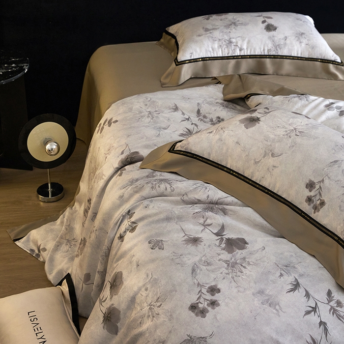 91家纺网 家纺一手货源 找家纺 慕梵家居 2026新款60支100%莱赛尔天丝四件套 陶然