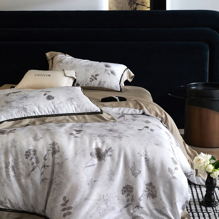 91家纺网 家纺一手货源 找家纺 慕梵家居 2026新款60支100%莱赛尔天丝四件套 陶然