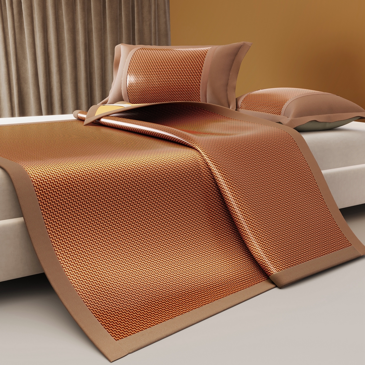 91家纺网 家纺一手货源 找家纺 （总）苏迪网销供货 2026新款步步高双面藤席全包凉席反面冰丝席子