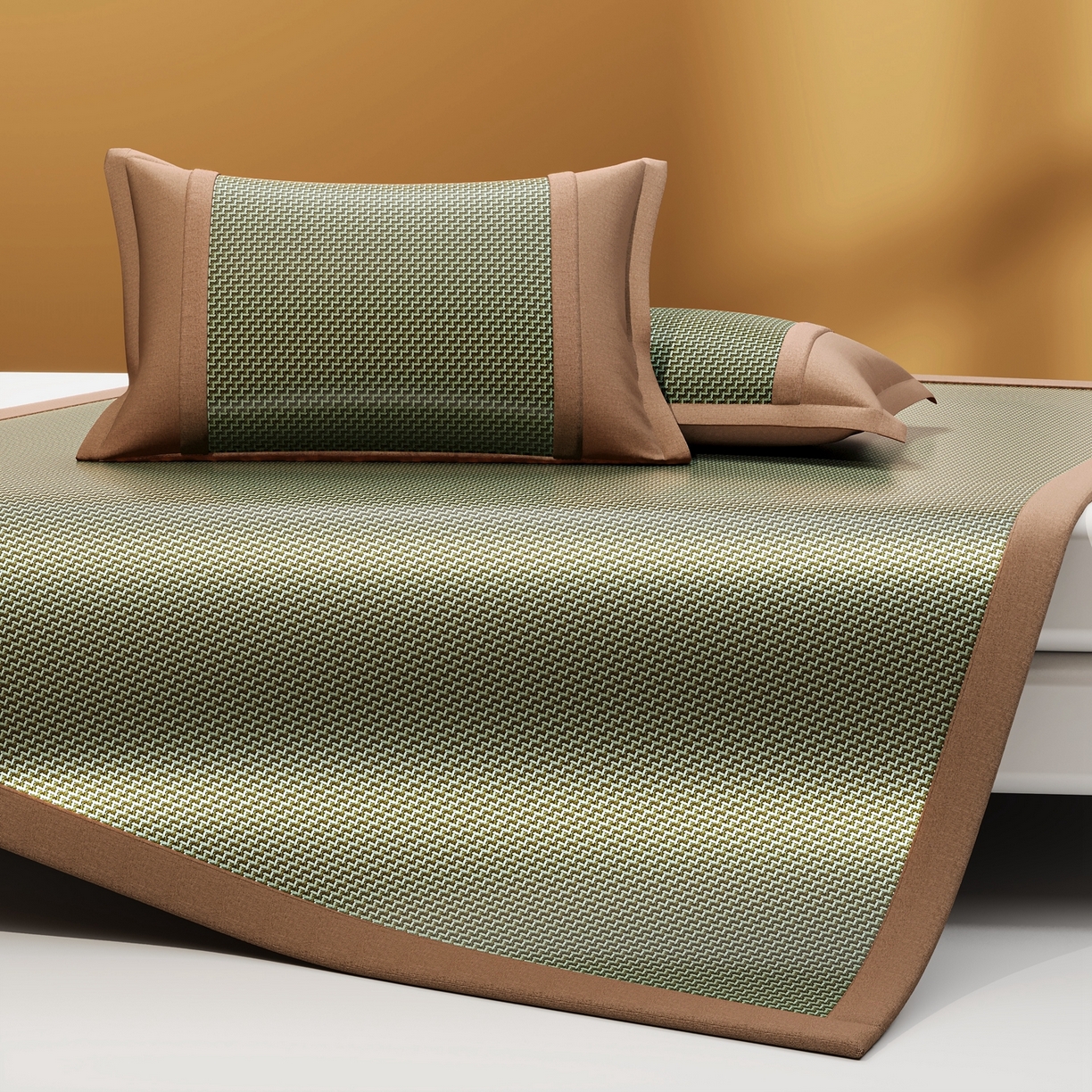 91家纺网 家纺一手货源 找家纺 （总）苏迪网销供货 2026新款步步高双面藤席全包凉席反面冰丝席子