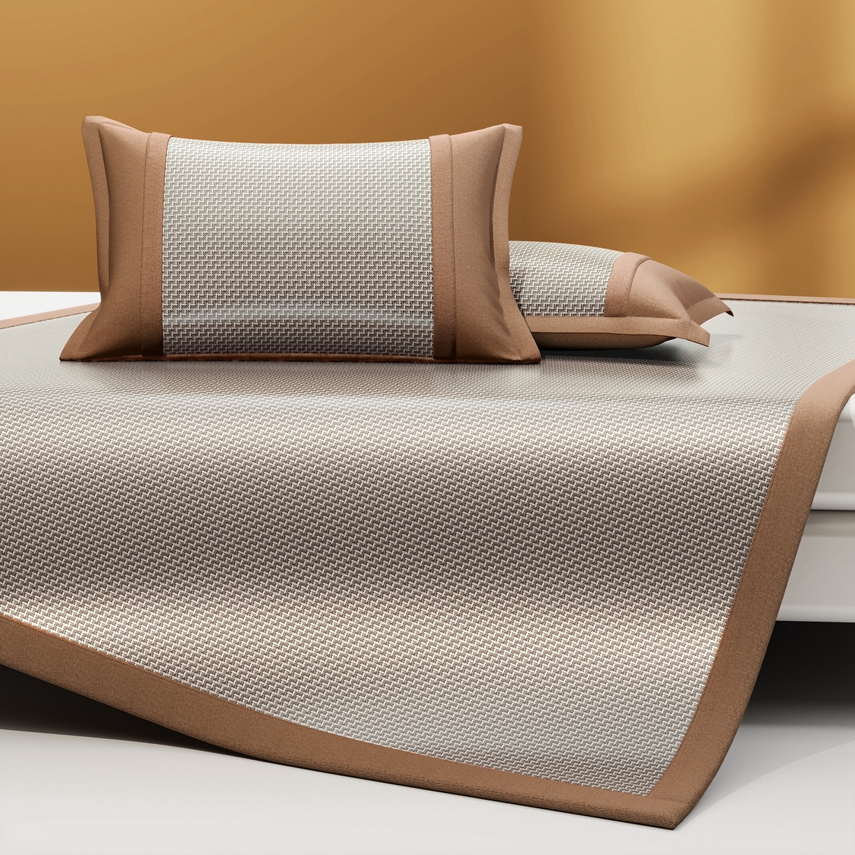 91家纺网 家纺一手货源 找家纺 （总）苏迪网销供货 2026新款步步高双面藤席全包凉席反面冰丝席子