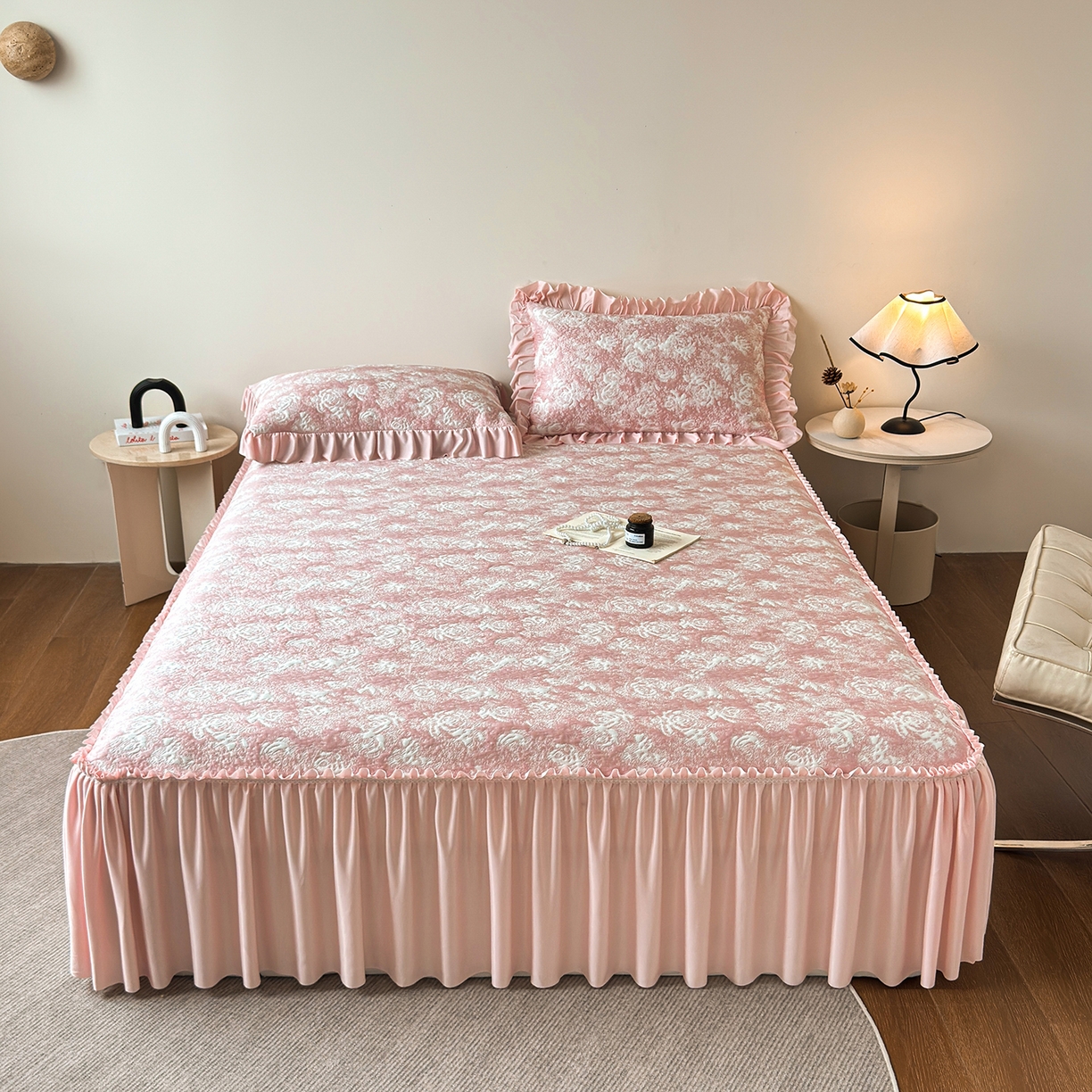 91家纺网 家纺一手货源 找家纺 （总）柔品 2026春夏新款PE中分子床裙款凉席席子-梦里繁花