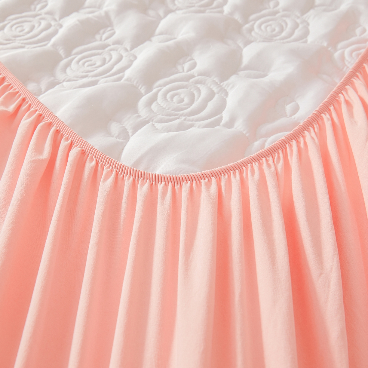 91家纺网 家纺一手货源 找家纺 柔品 2026新款牛奶棉蚕蛹蛋白夹棉单床笠 床笠单件-玫瑰伊人 玫瑰伊人 香粉