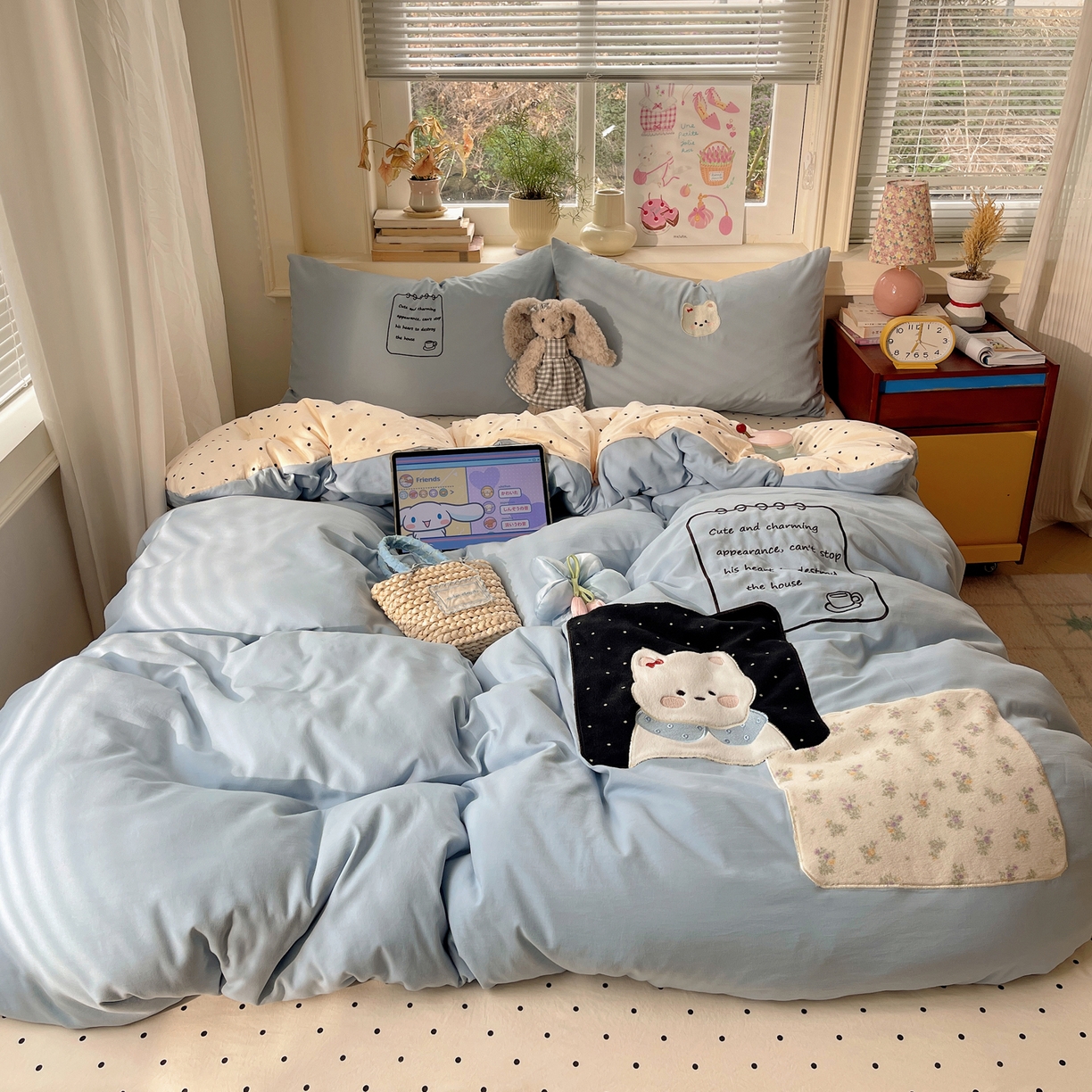 91家纺网 家纺一手货源 找家纺 （总）贝扬思家纺 2026春夏新款云朵贴布绣绣花四件套