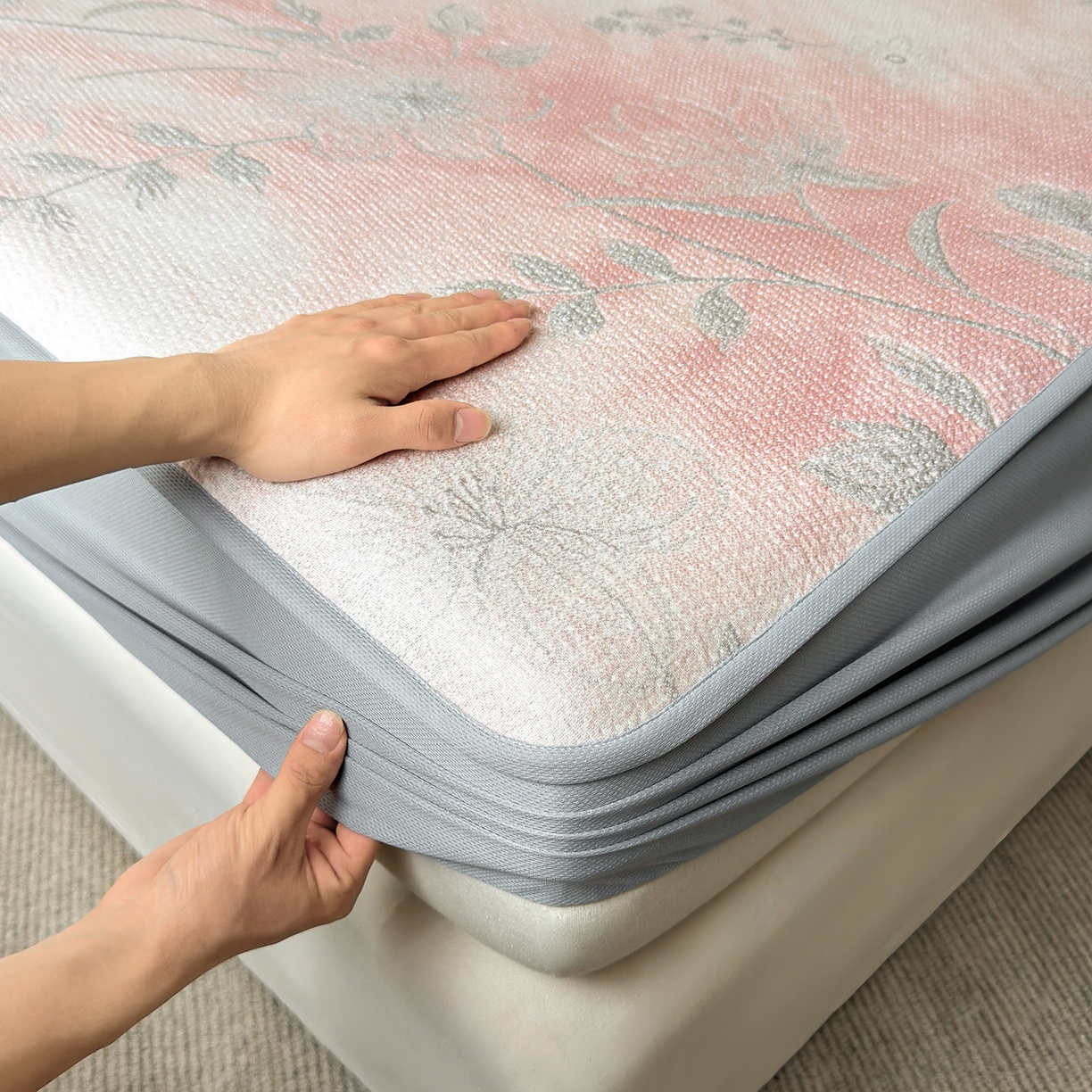 91家纺网 家纺一手货源 找家纺 （总）柔品 2026春夏新款PE中分子床笠款凉席席子