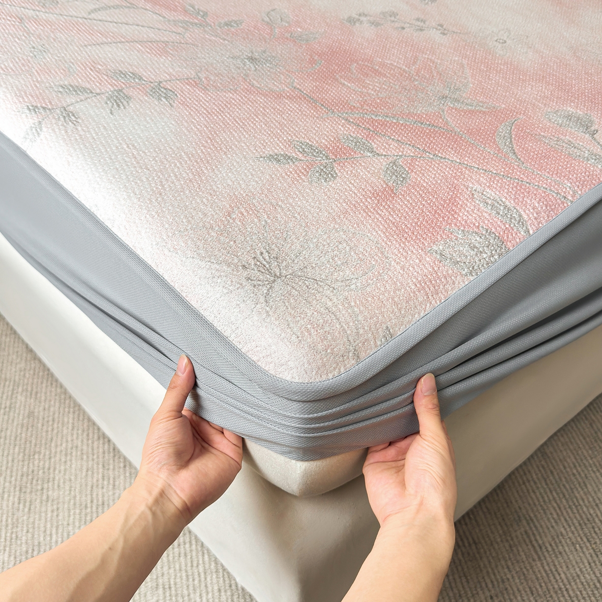 91家纺网 家纺一手货源 找家纺 （总）柔品 2026春夏新款PE中分子床笠款凉席席子