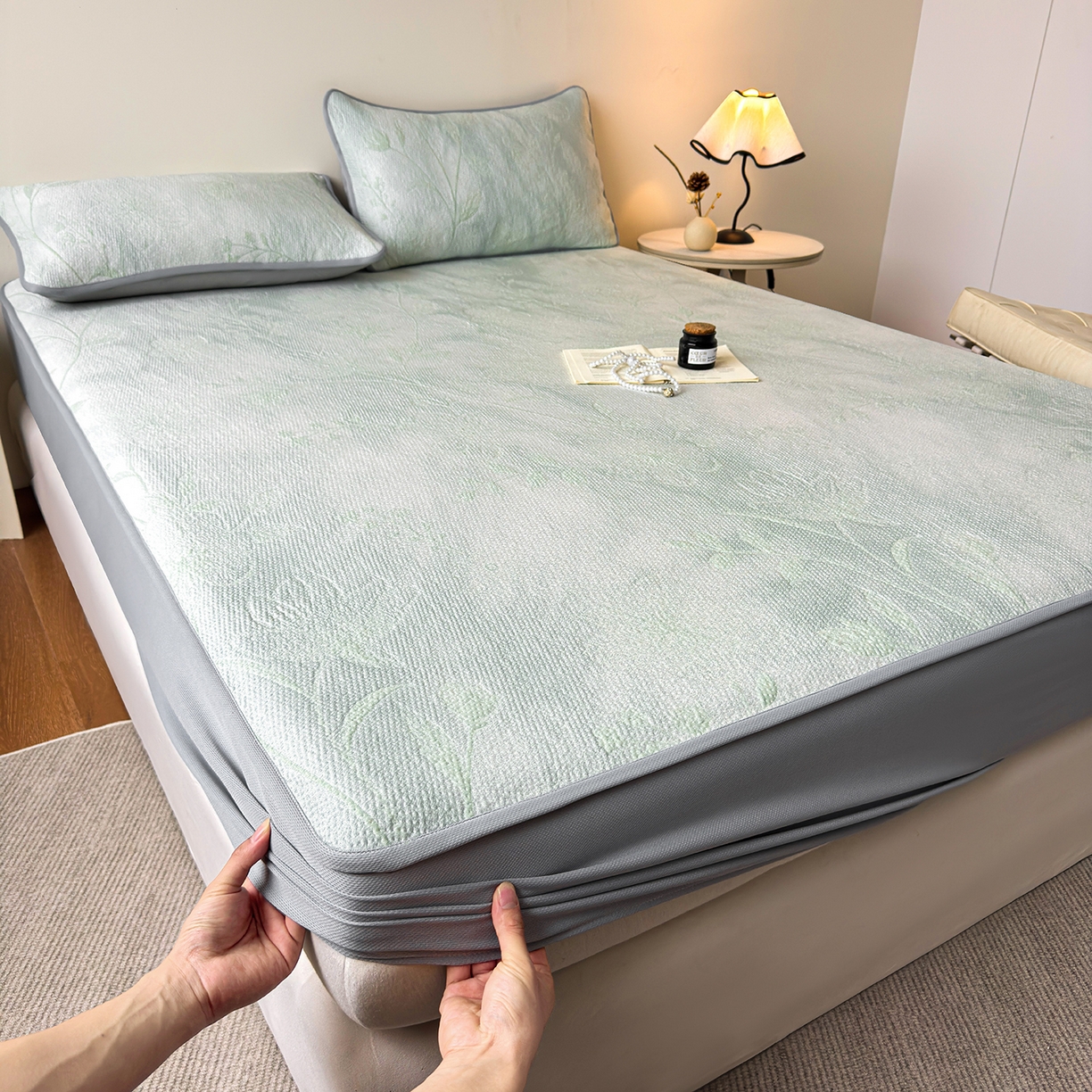 91家纺网 家纺一手货源 找家纺 （总）柔品 2026春夏新款PE中分子床笠款凉席席子