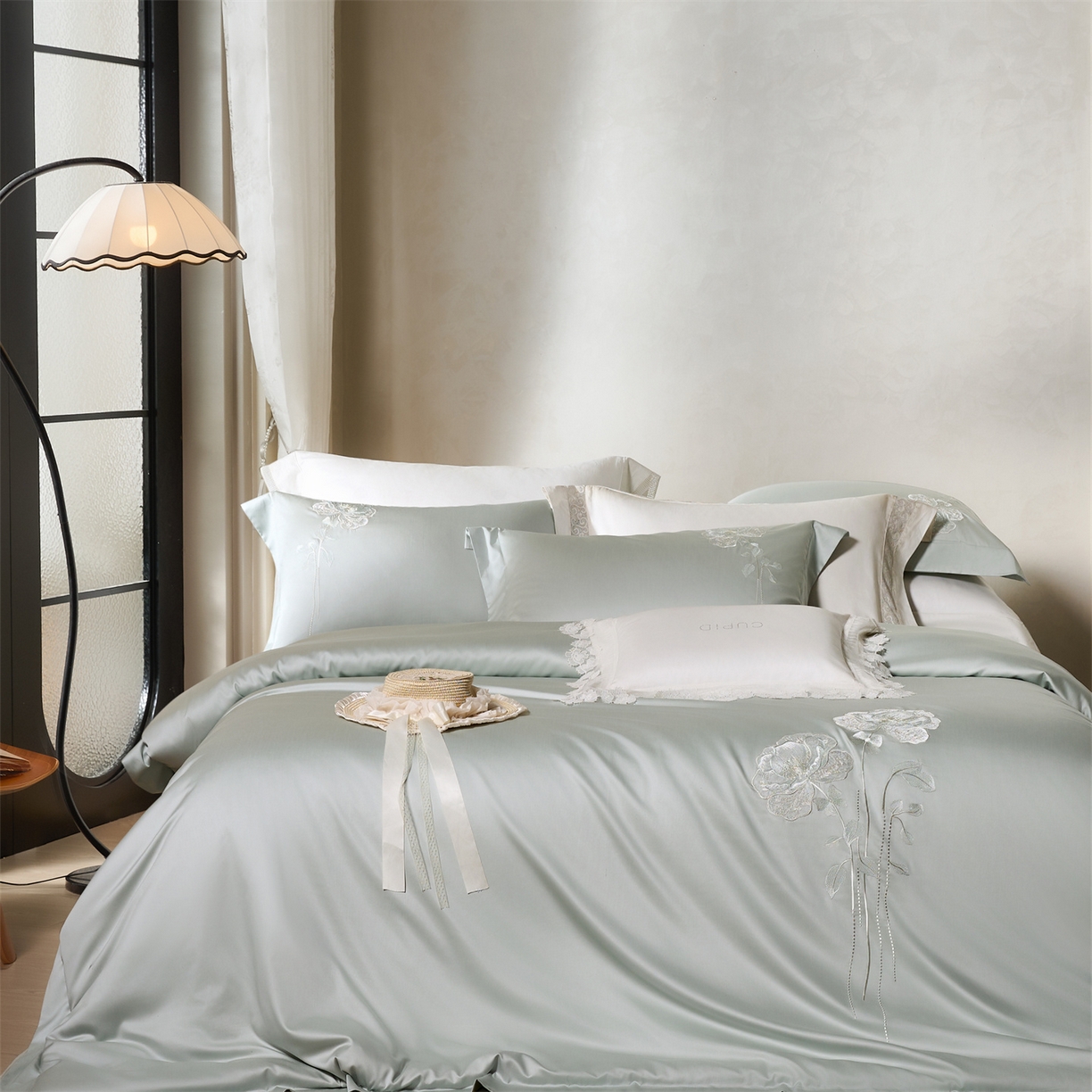 91家纺网 家纺一手货源 找家纺 （总）玖玖爱家纺 2026新款奢织轻云柔棉长绒棉四件套-月下繁花