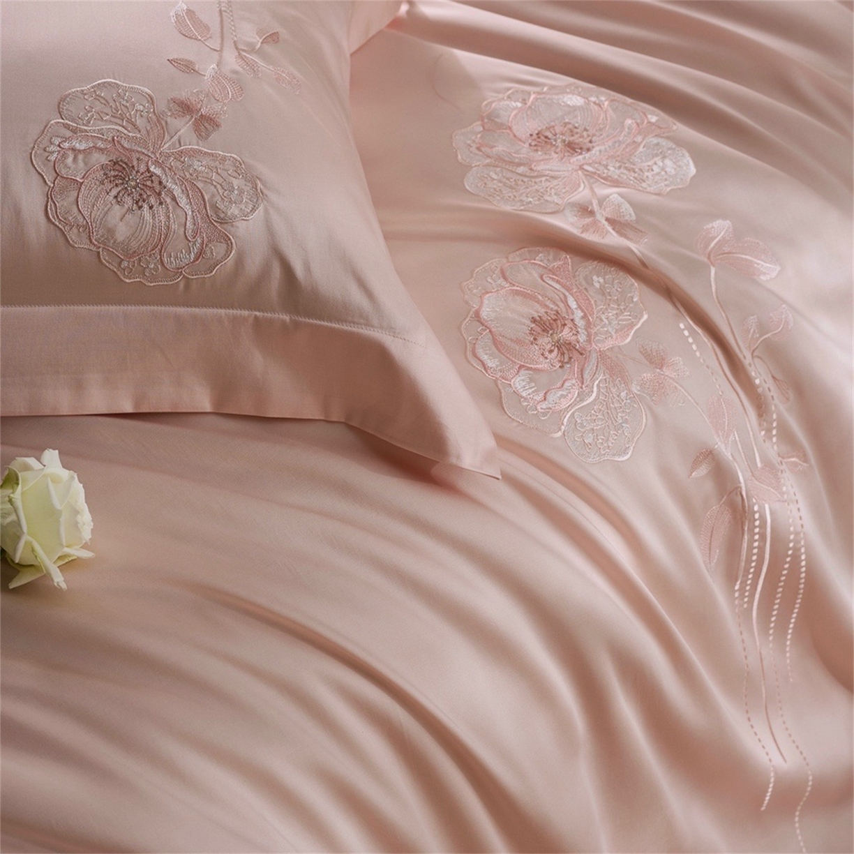 91家纺网 家纺一手货源 找家纺 （总）玖玖爱家纺 2026新款奢织轻云柔棉长绒棉四件套-月下繁花