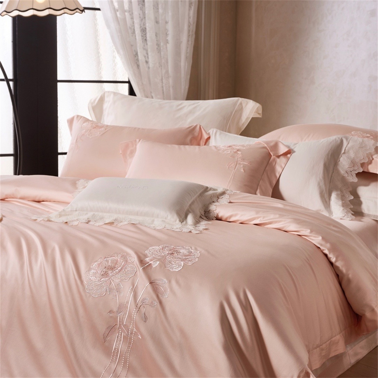 91家纺网 家纺一手货源 找家纺 （总）玖玖爱家纺 2026新款奢织轻云柔棉长绒棉四件套-月下繁花