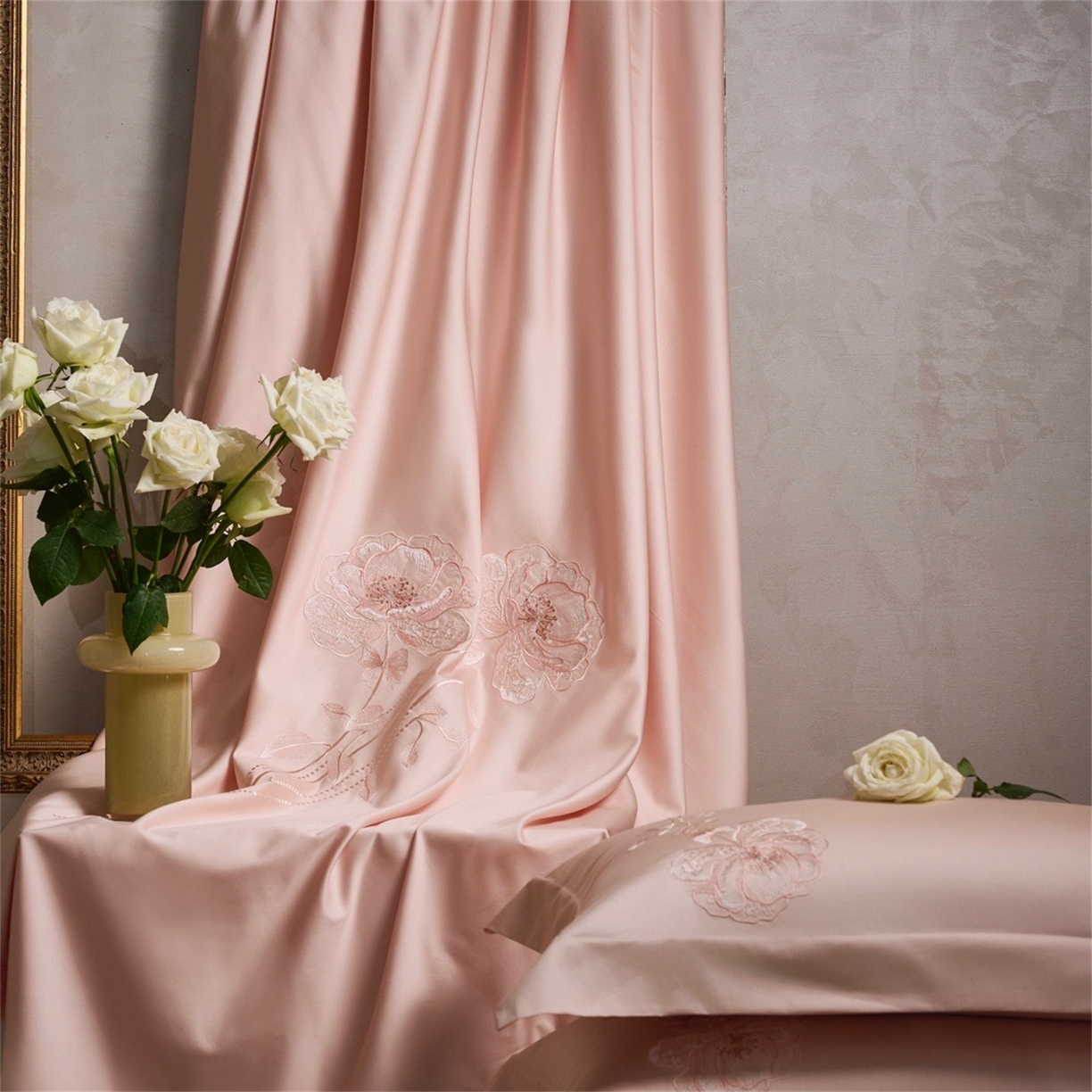 91家纺网 家纺一手货源 找家纺 （总）玖玖爱家纺 2026新款奢织轻云柔棉长绒棉四件套-月下繁花