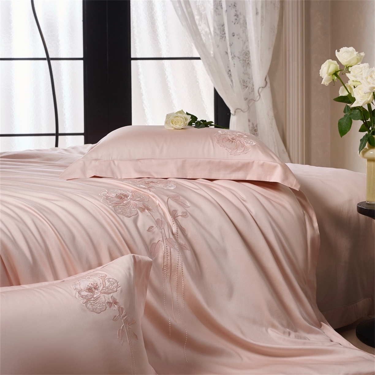 91家纺网 家纺一手货源 找家纺 （总）玖玖爱家纺 2026新款奢织轻云柔棉长绒棉四件套-月下繁花