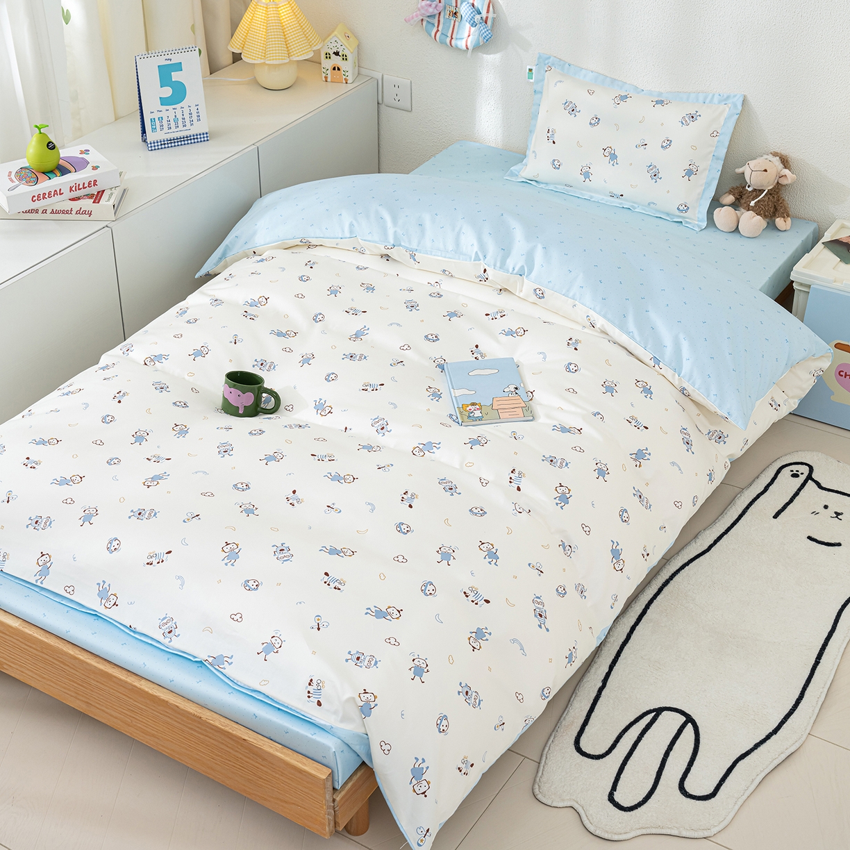 （总）良佐生活 2026新款A类60支全棉贡缎长绒棉儿童单件被套纯棉学生被套单品被罩直播