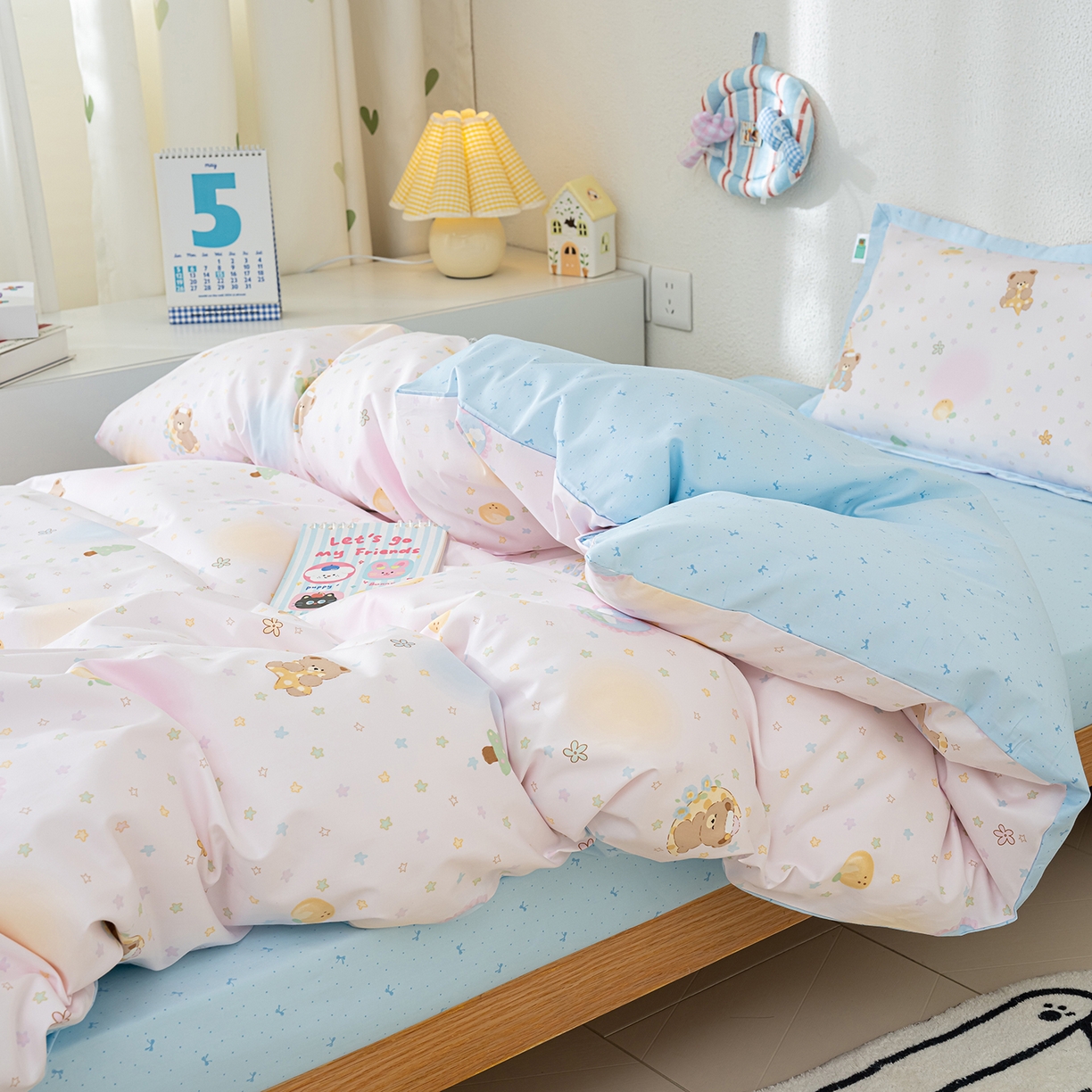 91家纺网 家纺一手货源 找家纺 良佐生活 2026新款A类60支全棉贡缎长绒棉单件被套 繁星满天