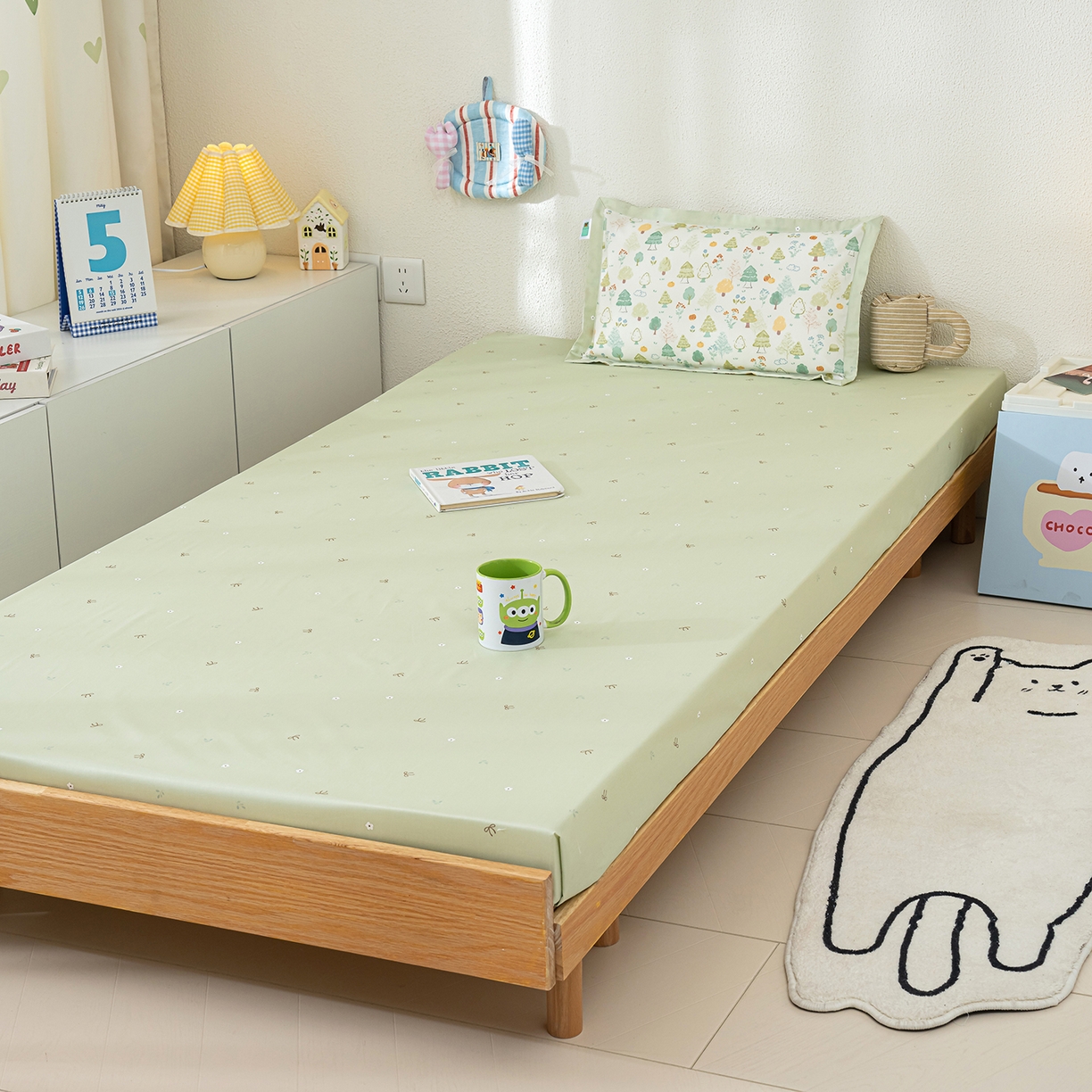 91家纺网 家纺一手货源 找家纺 良佐生活 2026新款A类60支全棉贡缎长绒棉单件被套 许愿森林