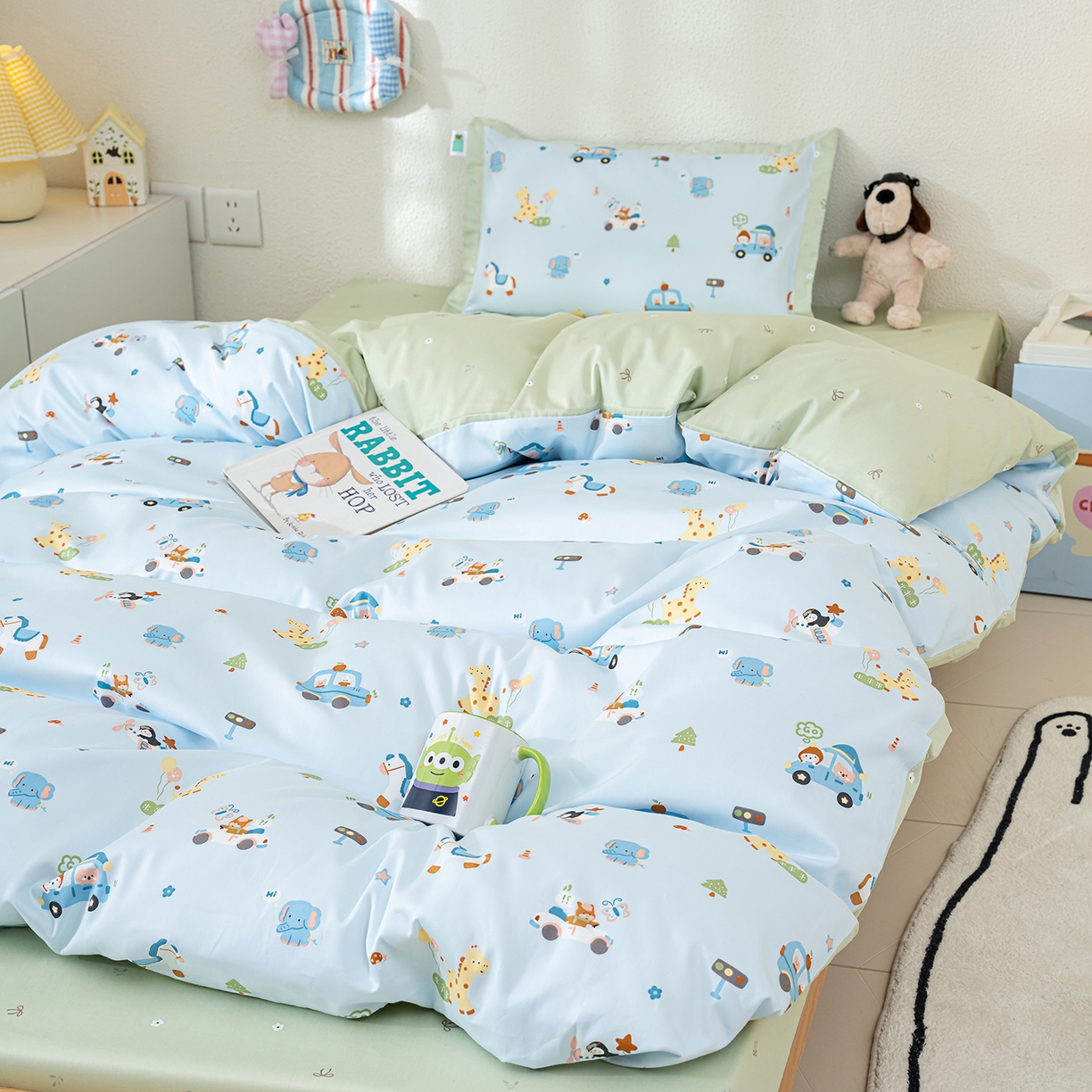 91家纺网 家纺一手货源 找家纺 良佐生活 2026新款A类60支全棉贡缎长绒棉单件被套 假日旅行