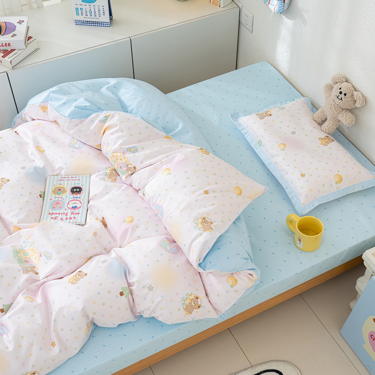 91家纺网 家纺一手货源 找家纺 良佐生活 2026新款A类60支全棉贡缎长绒棉单件被套 繁星满天