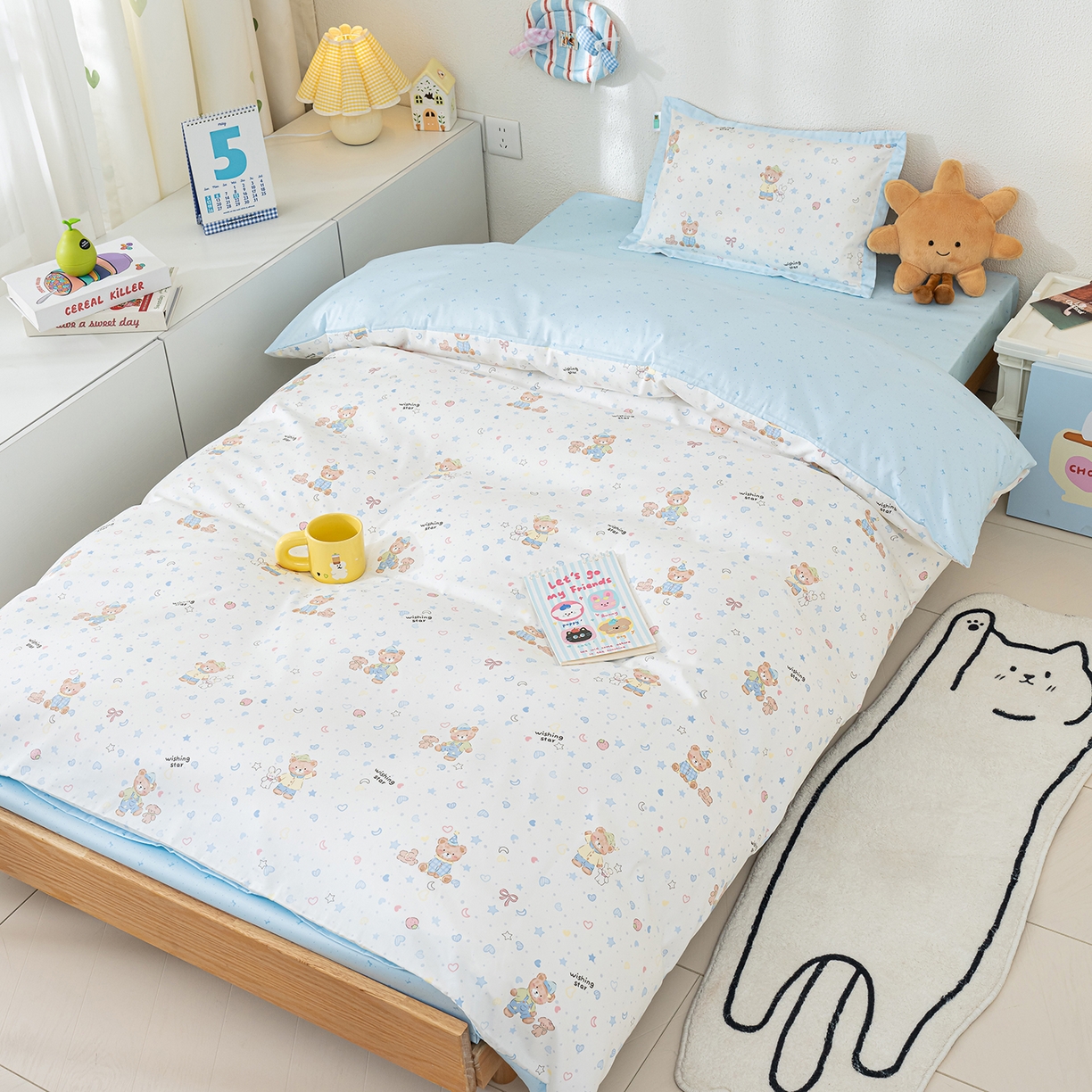 良佐生活 2026新款A类60支全棉贡缎长绒棉单件被套 星语星愿