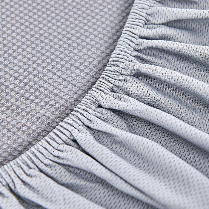 91家纺网 家纺一手货源 找家纺 小牛席业 2026新款【实拍风格】双PE高凉感-韩版小熊提花冰丝席（床笠款）凉席竹席藤席冰藤席乳胶席豆豆席 灰色