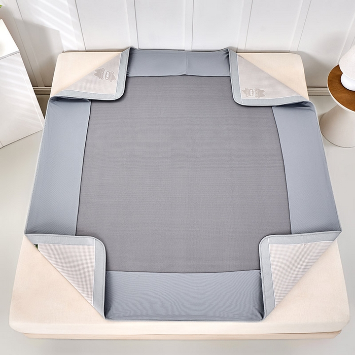 91家纺网 家纺一手货源 找家纺 小牛席业 2026新款【实拍风格】双PE高凉感-韩版小熊提花冰丝席（床笠款）凉席竹席藤席冰藤席乳胶席豆豆席 香槟