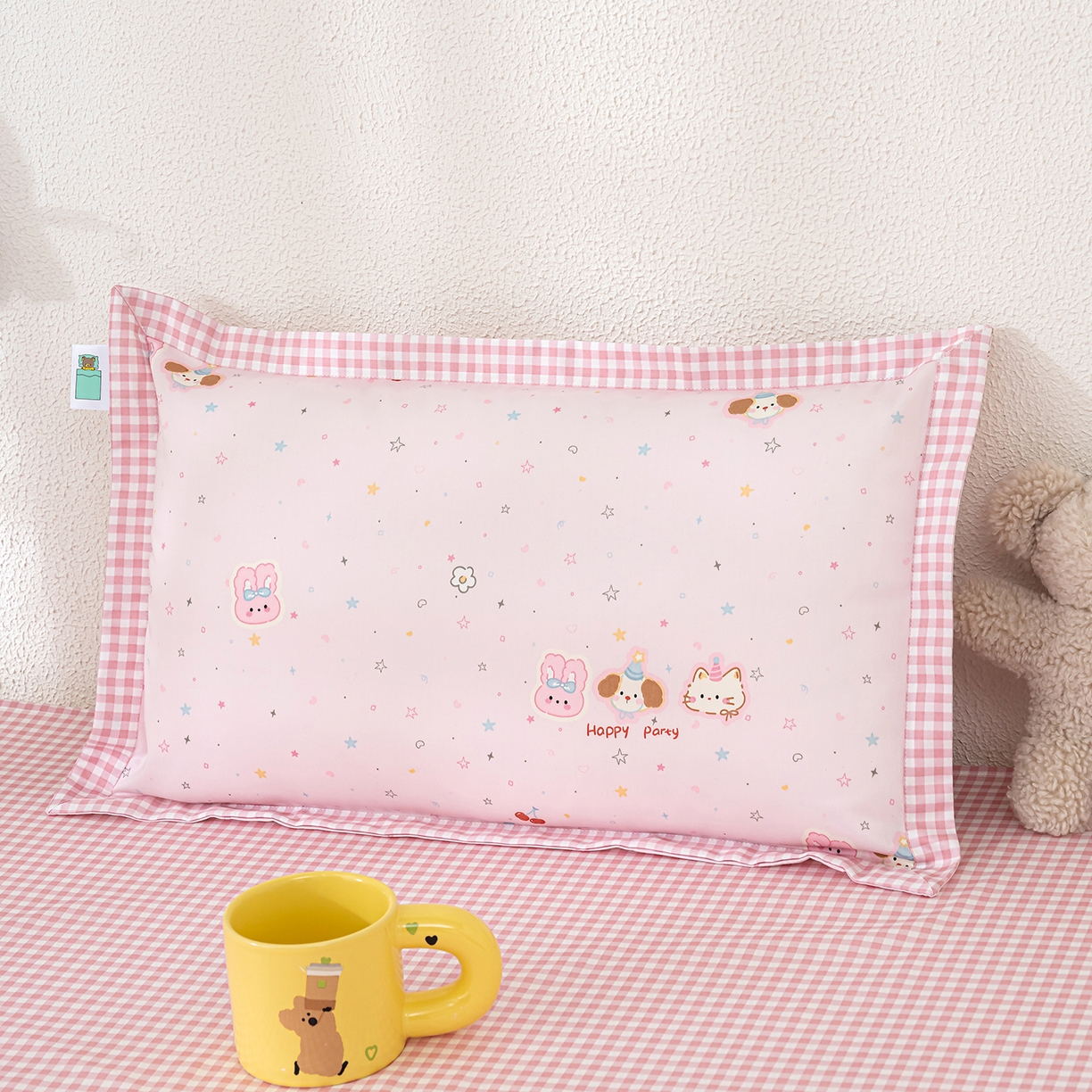 91家纺网 家纺一手货源 找家纺 良佐生活 2026新款A类60支全棉贡缎长绒棉单件被套 开心派对