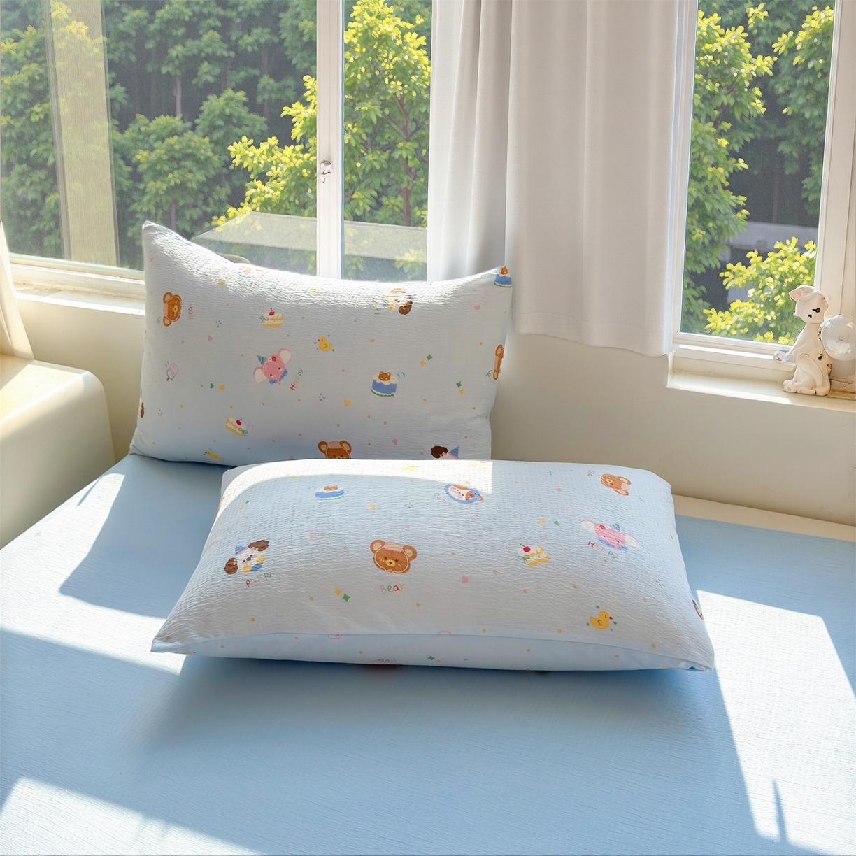 91家纺网 家纺一手货源 找家纺 晓时候 2026新款A类云感双层纱夏被棉花被小清新印花夏凉被空调被 萌宠派对