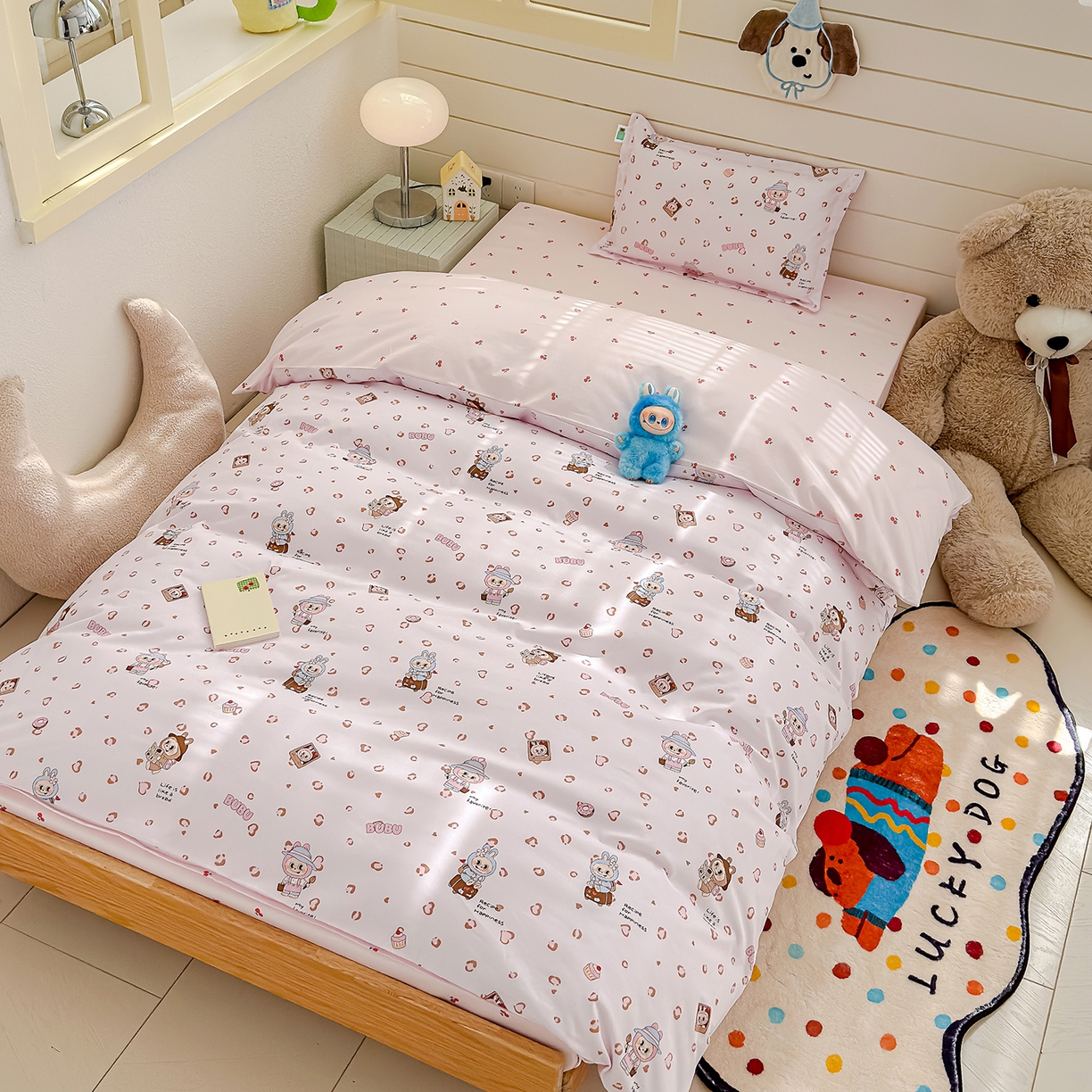 91家纺网 家纺一手货源 找家纺 良佐生活 2026新款铂金全棉卡通单件被套 布布