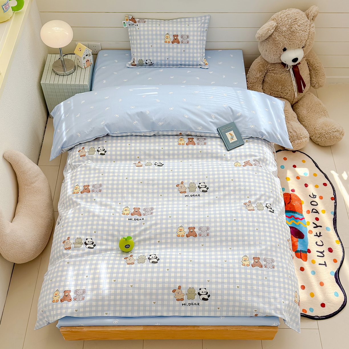 91家纺网 家纺一手货源 找家纺 良佐生活 2026新款铂金全棉卡通单件被套 福宝