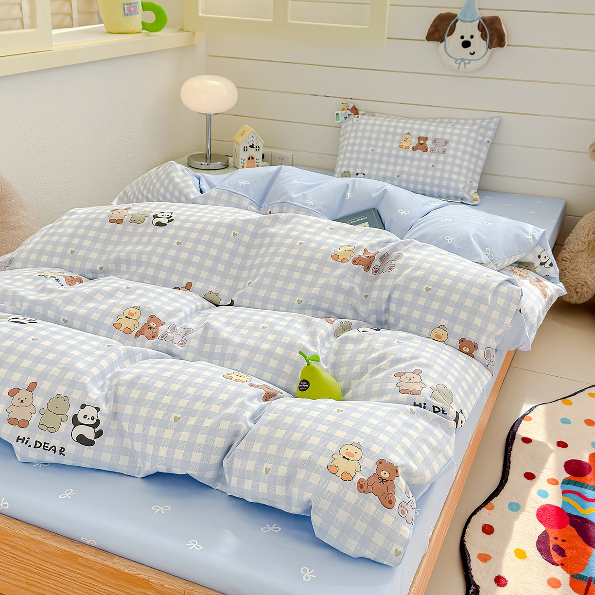 91家纺网 家纺一手货源 找家纺 良佐生活 2026新款铂金全棉卡通单件被套 福宝