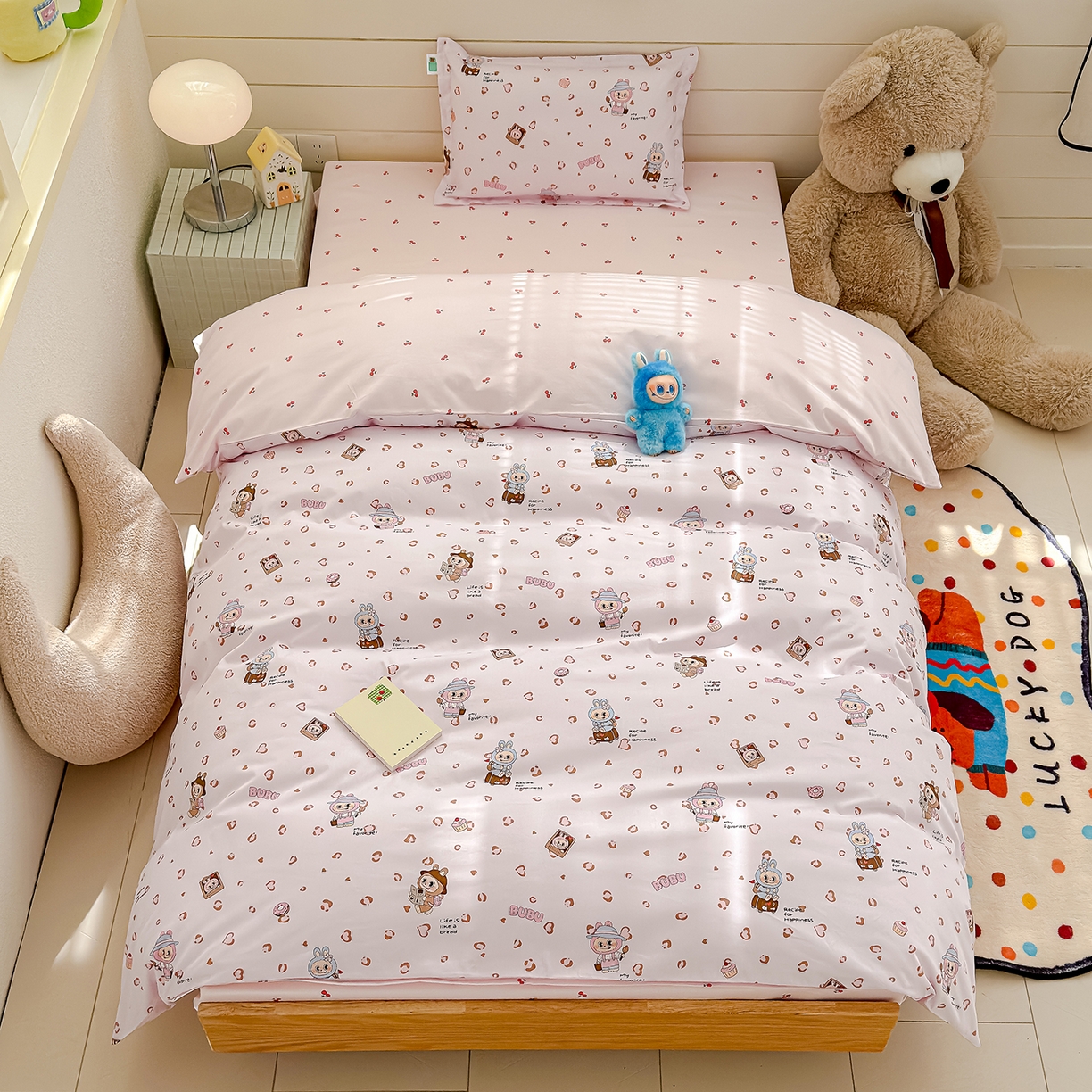 91家纺网 家纺一手货源 找家纺 良佐生活 2026新款铂金全棉卡通单件被套 布布