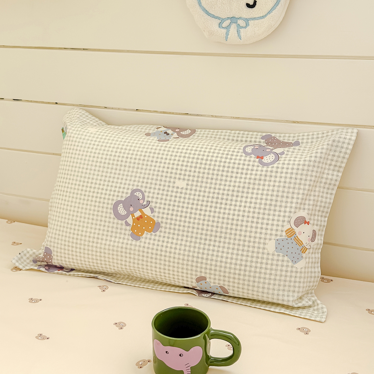 91家纺网 家纺一手货源 找家纺 良佐生活 2026新款铂金全棉卡通单件被套 调皮象