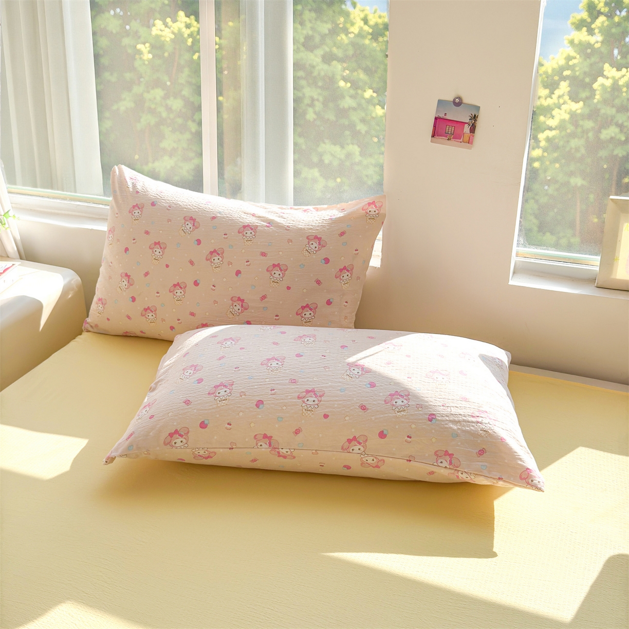 91家纺网 家纺一手货源 找家纺 晓时候 2026新款A类云感双层纱夏被棉花被小清新印花夏凉被空调被 甜心女孩