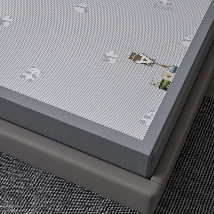 91家纺网 家纺一手货源 找家纺 小牛席业 2026新款双PE高凉感-熊猫格纹提花冰丝席凉席竹席藤席冰藤席乳胶席豆豆席 灰色