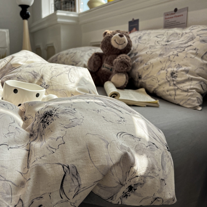 91家纺网 家纺一手货源 找家纺 （总）忆生活家纺 2026新款复古田园风棉麻四件套