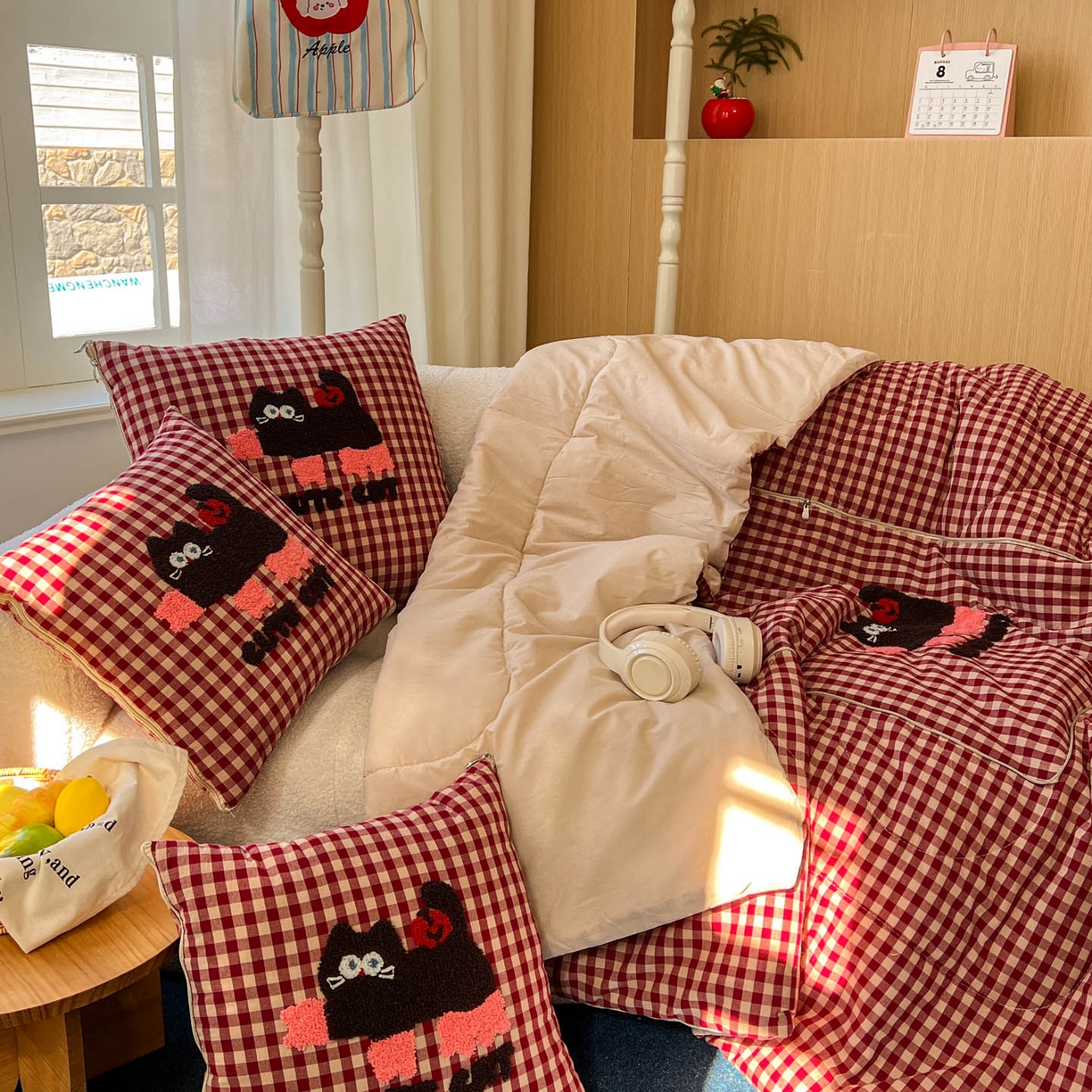 91家纺网 家纺一手货源 找家纺 （总）番茄+ 2026春夏新款色织全棉纯棉水洗棉毛巾绣抱枕被