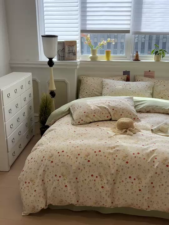 91家纺网 家纺一手货源 找家纺 （总）忆生活家纺 2026新款复古田园风棉麻四件套