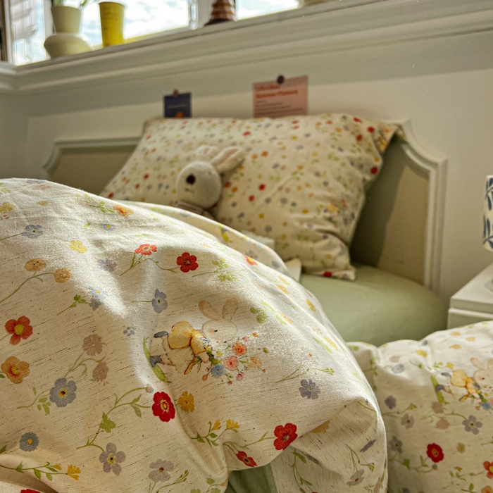 91家纺网 家纺一手货源 找家纺 （总）忆生活家纺 2026新款复古田园风棉麻四件套