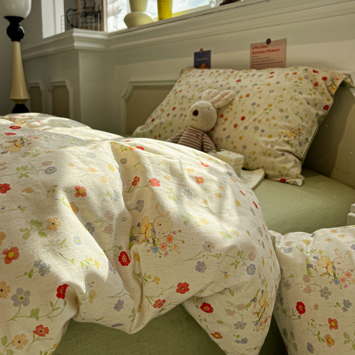 91家纺网 家纺一手货源 找家纺 （总）忆生活家纺 2026新款复古田园风棉麻四件套