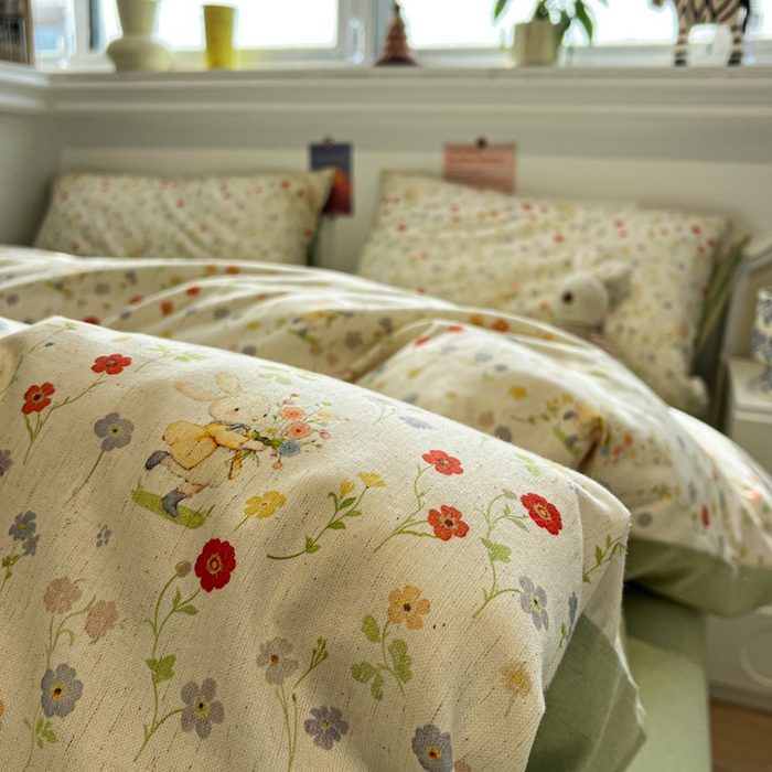 91家纺网 家纺一手货源 找家纺 （总）忆生活家纺 2026新款复古田园风棉麻四件套