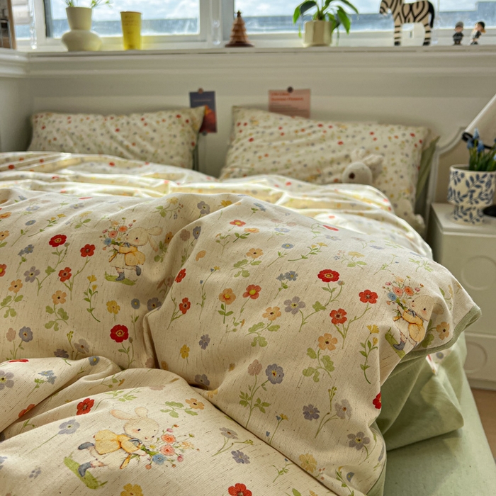 91家纺网 家纺一手货源 找家纺 （总）忆生活家纺 2026新款复古田园风棉麻四件套