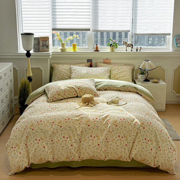 91家纺网 家纺一手货源 找家纺 （总）忆生活家纺 2026新款复古田园风棉麻四件套