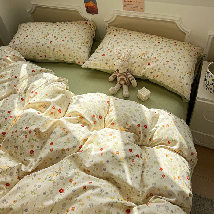 91家纺网 家纺一手货源 找家纺 （总）忆生活家纺 2026新款复古田园风棉麻四件套