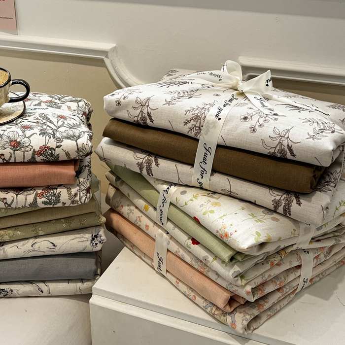 忆生活家纺 2026新款复古田园风棉麻四件套 组合图仅供展示