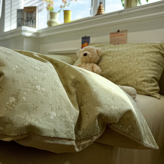 忆生活家纺 2026新款复古田园风棉麻四件套 初夏-绿