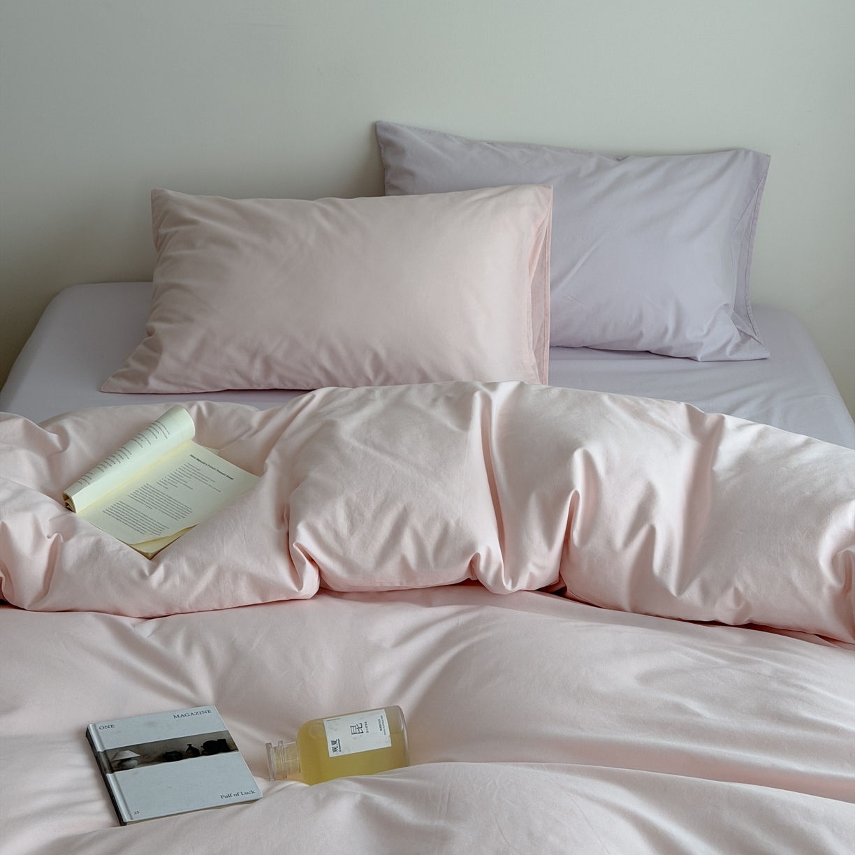 91家纺网 家纺一手货源 找家纺 （总）蜜宿 2026新款纯色混搭全棉纯棉40s水洗棉四件套