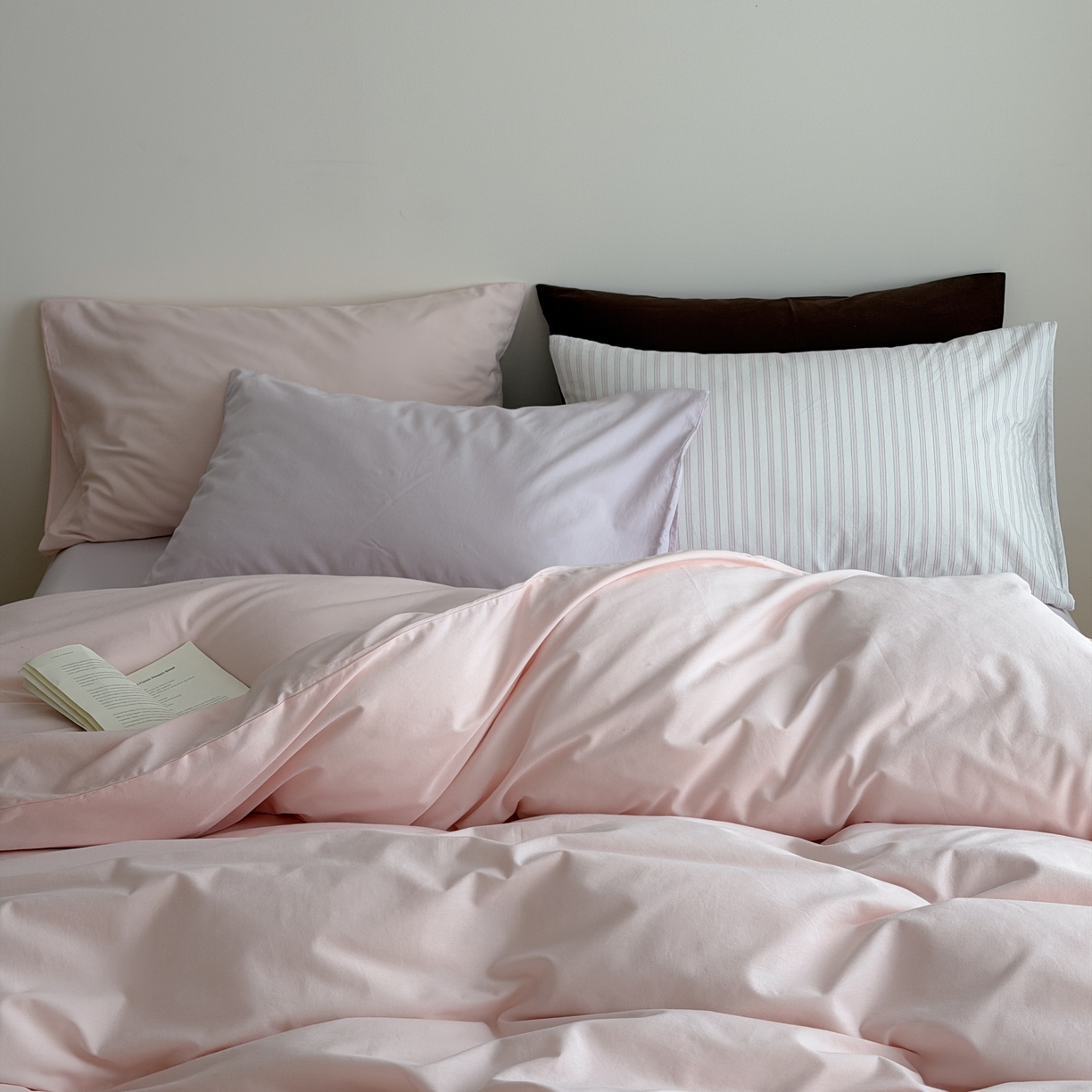 91家纺网 家纺一手货源 找家纺 （总）蜜宿 2026新款纯色混搭全棉纯棉40s水洗棉四件套