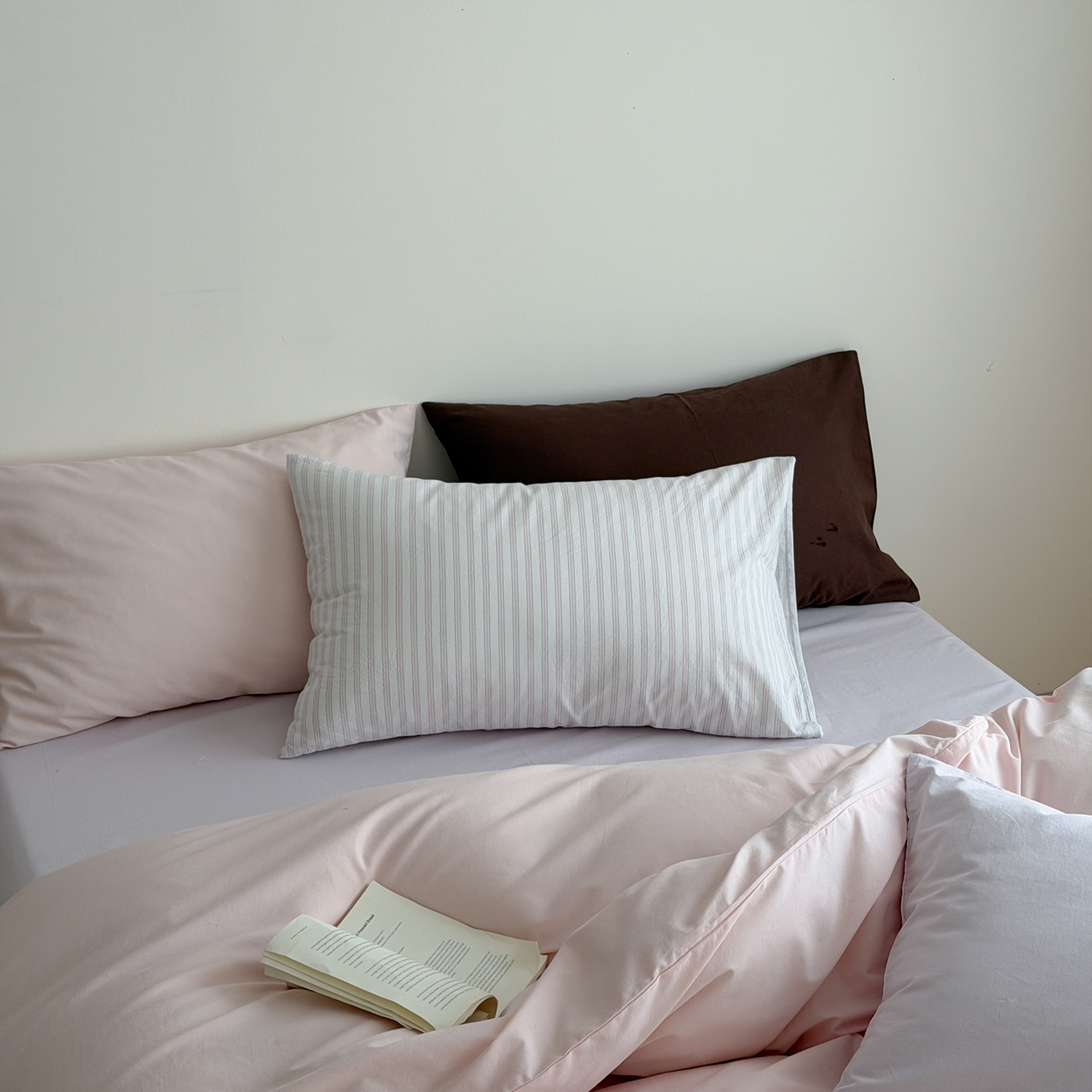 91家纺网 家纺一手货源 找家纺 （总）蜜宿 2026新款纯色混搭全棉纯棉40s水洗棉四件套