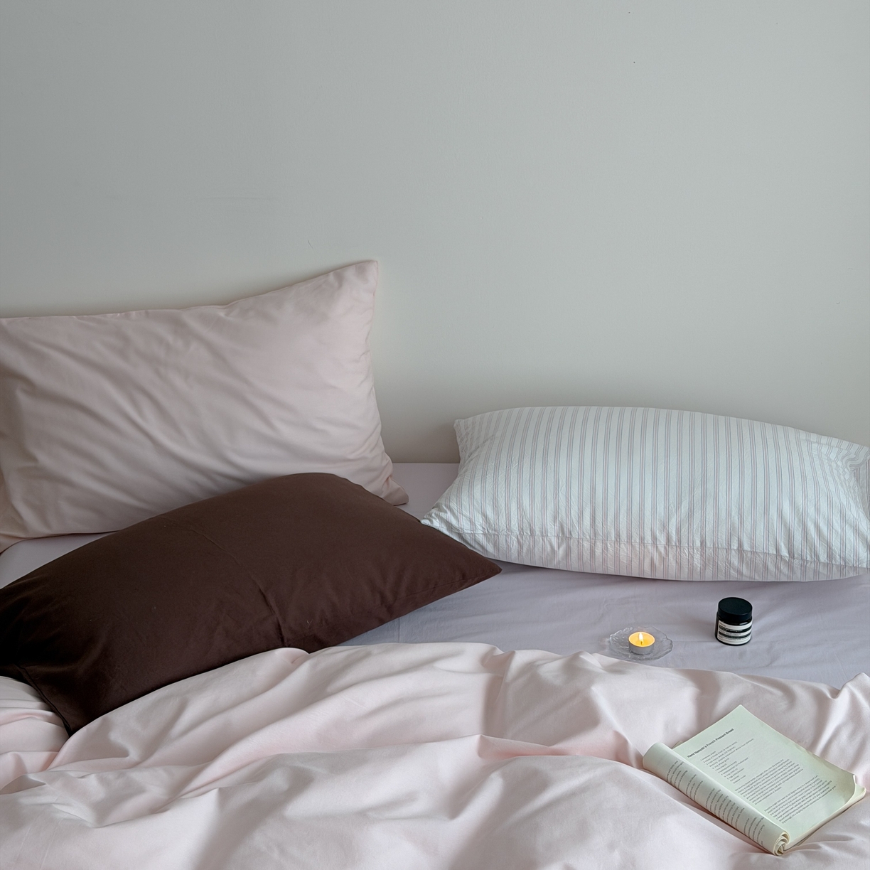 91家纺网 家纺一手货源 找家纺 （总）蜜宿 2026新款纯色混搭全棉纯棉40s水洗棉四件套