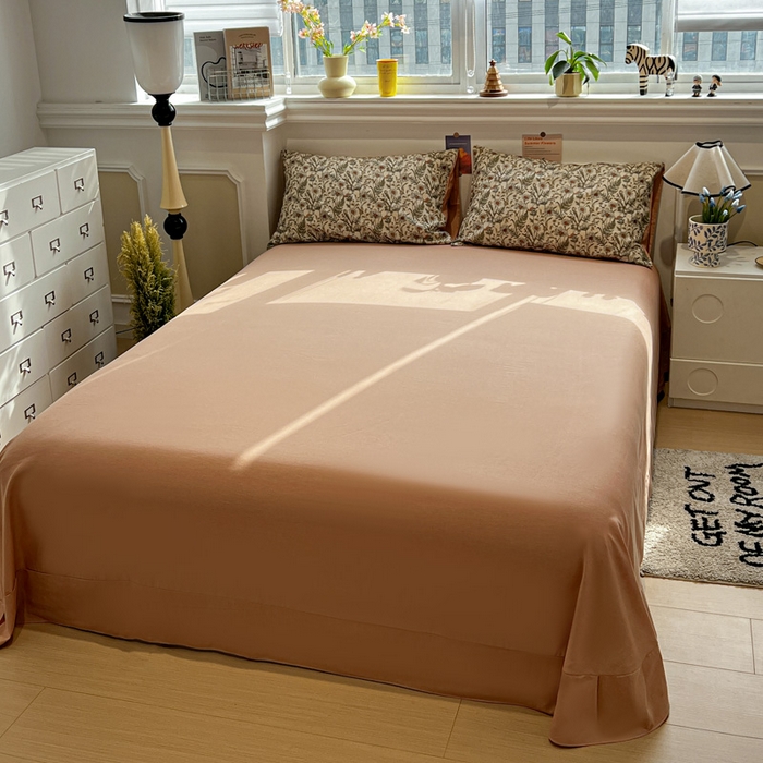 91家纺网 家纺一手货源 找家纺 忆生活家纺 2026新款复古田园风棉麻四件套 绿野